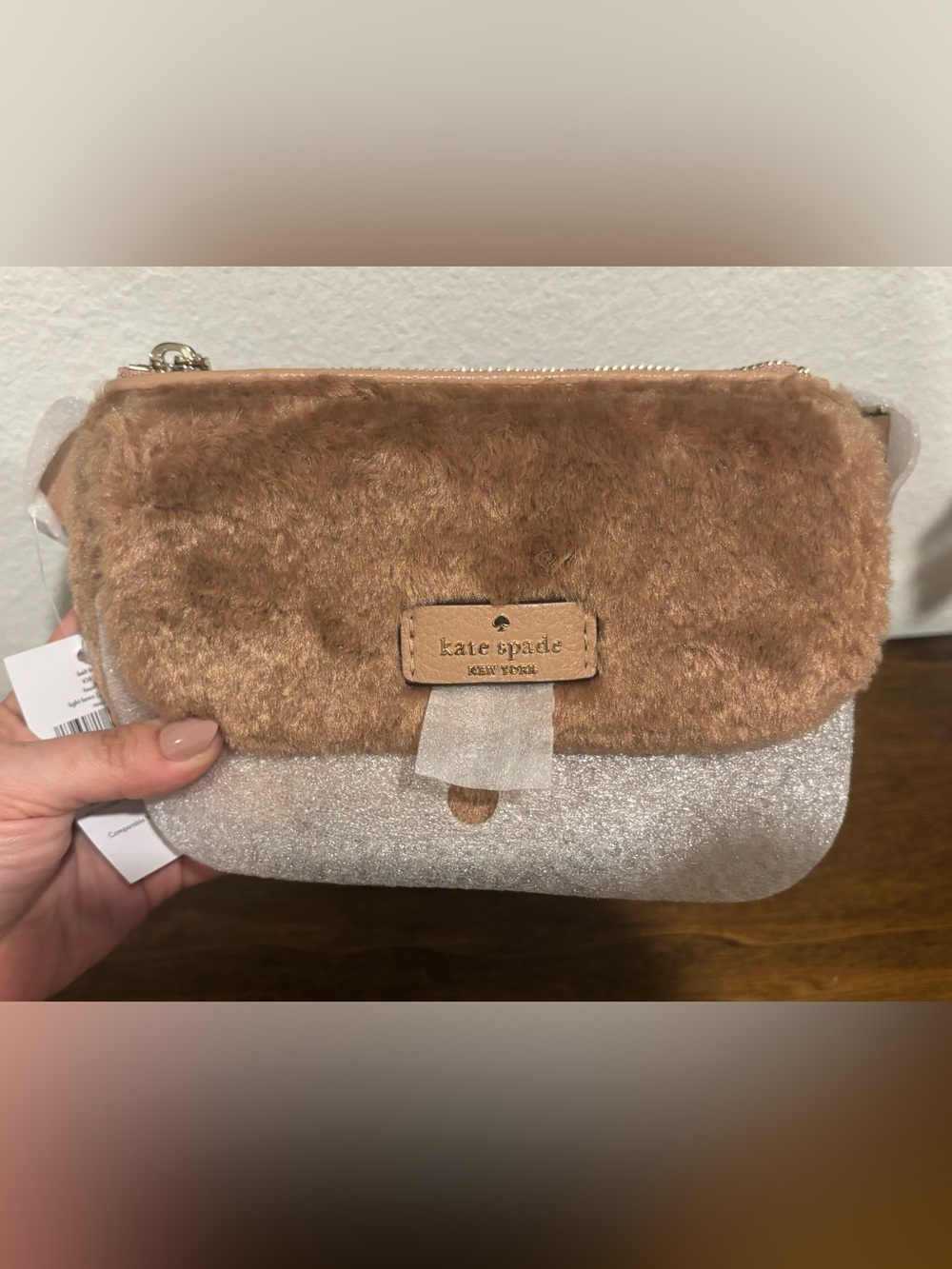 kate spade Blush Faux-Fur Tan Belt/Bum Bag - Picture 9 of 12